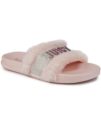 Juicy Couture Steady Faux Fur Sandal Slide - Pink