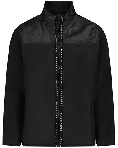 DKNY Girls Polar Fleece Zip-up Jacket - Black