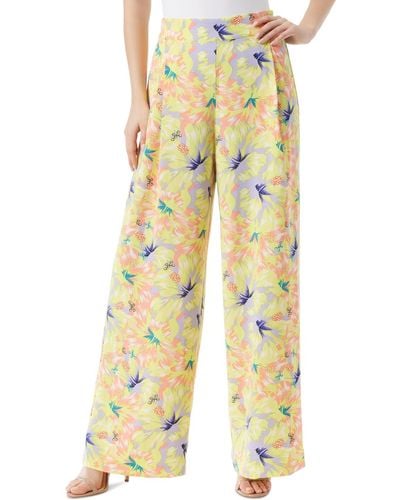 Jessica Simpson Winnie Floral-print Pull-on Wide-leg Pants - Yellow