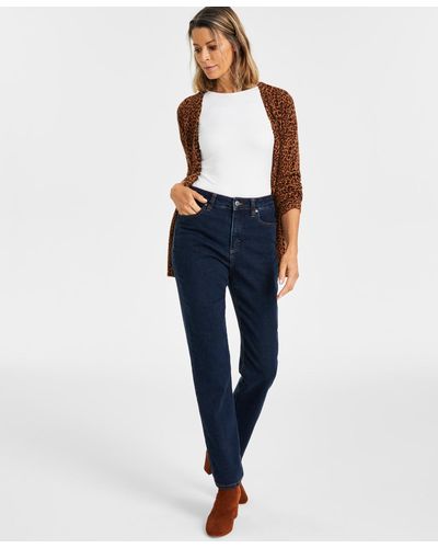 Style & Co. High Rise Straight-leg Jeans - Blue