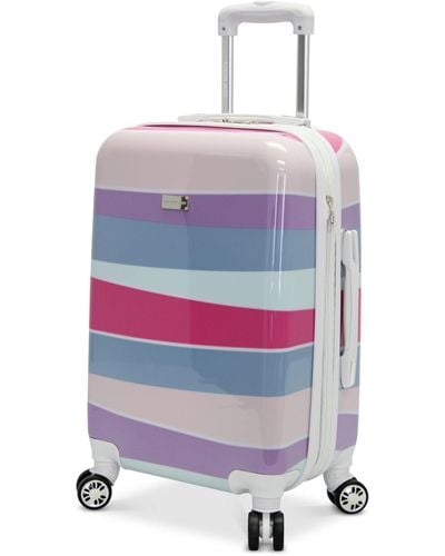 Steve Madden Stripes Expandable Hardside Carry-on Spinner Suitcase - Multicolor