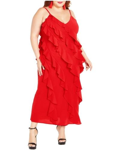 City Chic Plus Size Waverly Dress - Red