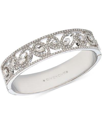 Givenchy Mixed Crystal Openwork Bangle Bracelet - White