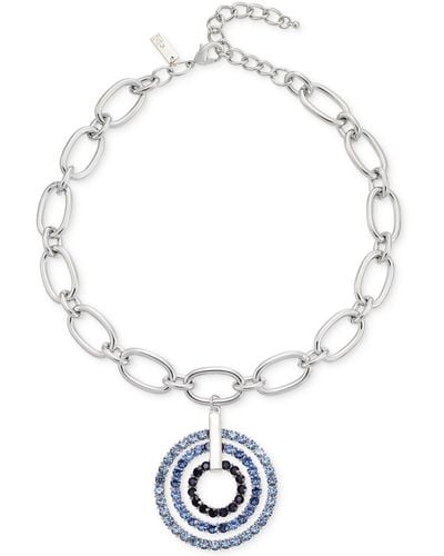 INC International Concepts Pave Crystal Orbital Pendant Necklace - Metallic