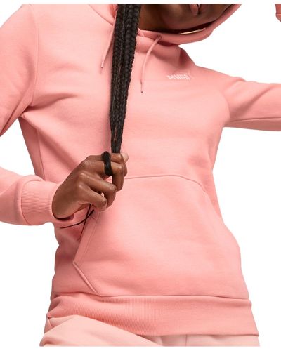 PUMA Essentials Embroidered Hooded Fleece Sweatshirt - Pink