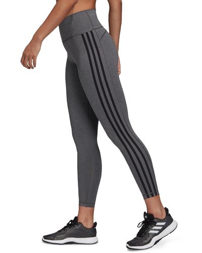 adidas 3-stripe Workout 7/8 Length leggings - Gray