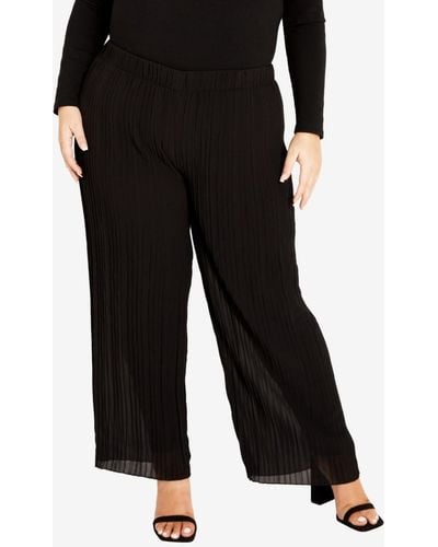 Avenue Plus Size Victoria Relaxed Fit Pull On Pants - Black