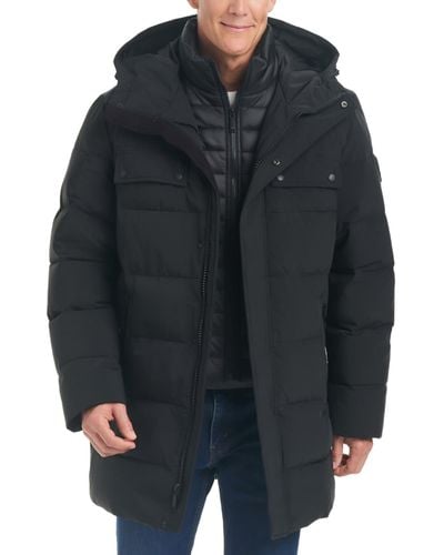 Vince Camuto Hooded Quilted Coat - Black
