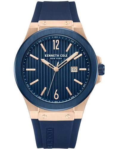 Kenneth Cole Classic Silicone Watch 43mm - Blue