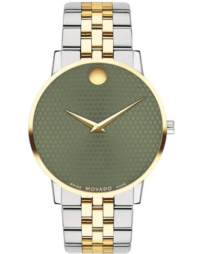 Movado Swiss Museum Classic Gold Pvd Stainless Steel Bracelet Watch 40mm - Gray