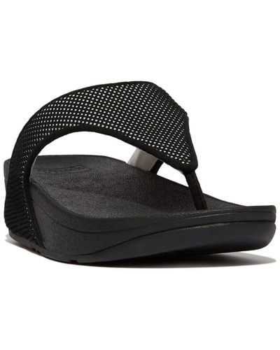 Fitflop Lulu Water-resistant Two-tone Webbing Toe-thongs - Black