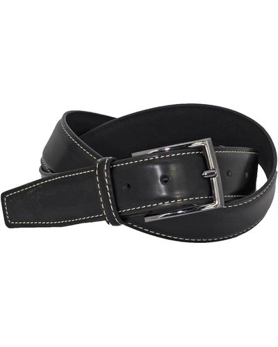 Duchamp Split Leather Non-reversible Dress Casual Belt - Black