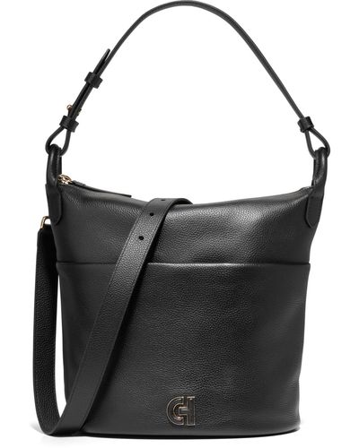 Cole Haan Essential Soft Medium Leather Bucket Bag - Black