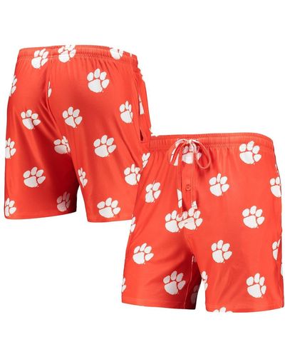 Concepts Sport Clemson Tigers Flagship Allover Print Jam Shorts - Red