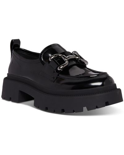 Madden Girl Ashlee Platform Lug-sole Bit Loafers - Black