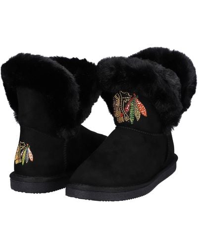 Cuce Chicago Hawks Faux Fur Boots - Black