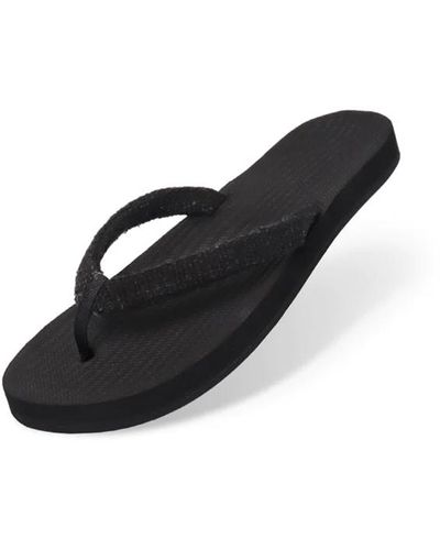 indosole Flip Flops Recycled Pable Straps - Black