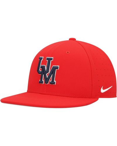 Nike Ole Miss Rebels Aero True Baseball Performance Fitted Hat - Red