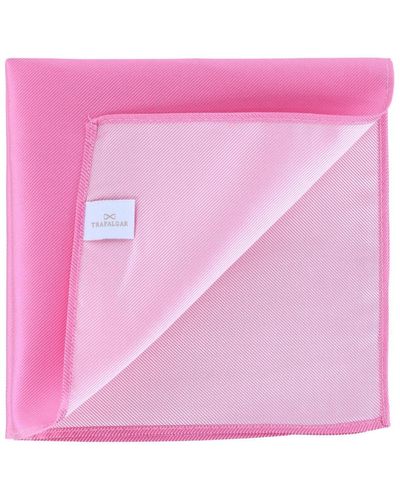 Trafalgar The Gatsby Solid 12 Inch Silk Pocket Square - Pink