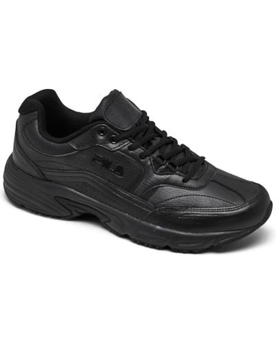 Fila Workshift Memory Foam Slip-resistant Casual Work Sneakers From Finish Line - Black
