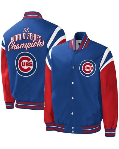 G-III 4Her by Carl Banks Chicago Cubs Title Holder Full-snap Varsity Jacket - Blue