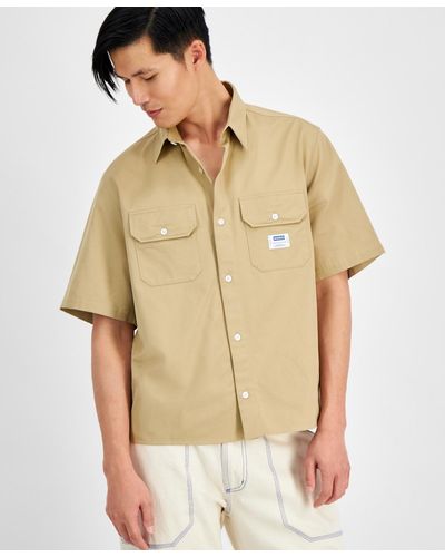 BOSS Hugo By Loose-fit Button-down Twill Shirt - Natural