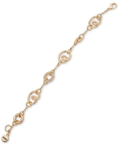 DKNY Gold-tone Pave Ring & Twist Flex Bracelet - Metallic