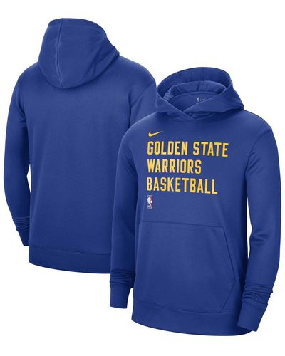 Nike And Golden State Warriors 2023/24 Performance Spotlight On-court Practice Pullover Hoodie - Blue