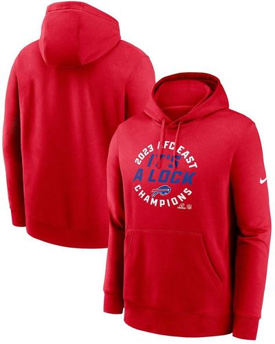 Nike Buffalo Bills 2023 Afc East Division Champions Locker Room Trophy Collection Club Pullover Hoodie - Red