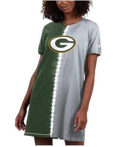 Starter Bay Packers Ace Tie-dye T-shirt Dress - Green