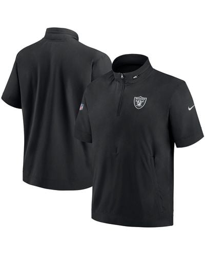 Nike Pittsburgh Steelers Sideline Coach Short Sleeve Hoodie Quarter-zip Jacket - Black