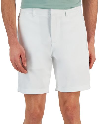 Alfani Flat Front Four-pocket 8" Tech Shorts - White