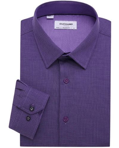 Duchamp Pin Dot Dress Shirt - Purple