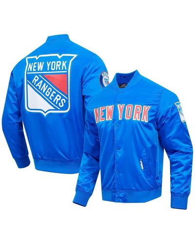Pro Standard New York Rangers Classic Satin Full-snap Jacket - Blue