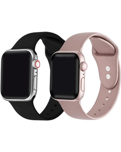 The Posh Tech And Rose Gold Metallic 2 Piece Silicone Band For Apple Watch 38mm - Black