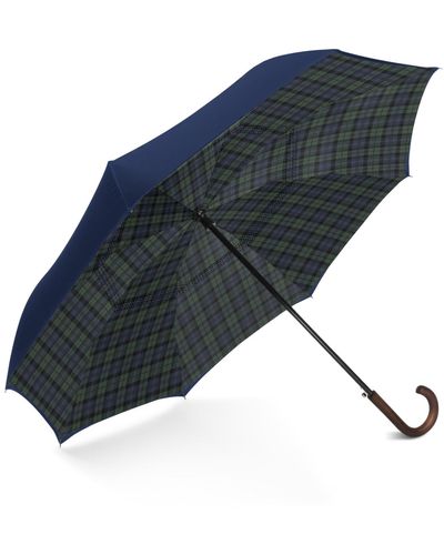 Shedrain Plaid Reverse-close Umbrella - Blue