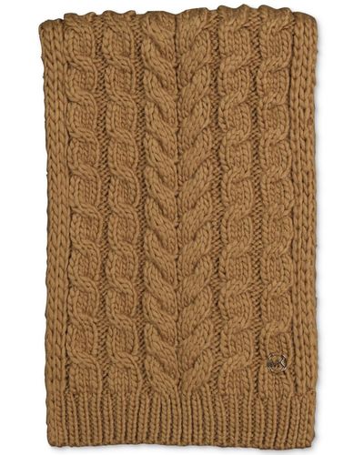 Michael Kors Michael Moving Cables Knit Scarf - Brown