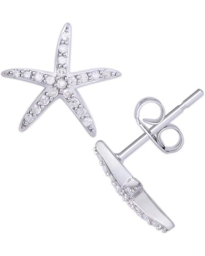 Macy's Diamond 1/5 Ct. T.w. Starfish Stud Earrings - Metallic