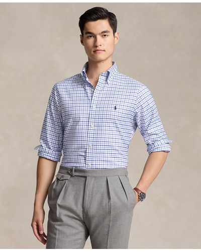 Polo Ralph Lauren Classic-fit Plaid Oxford Shirt - Blue