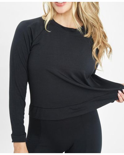 Lively The All-day Crew Neck Long-sleeve Top - Blue