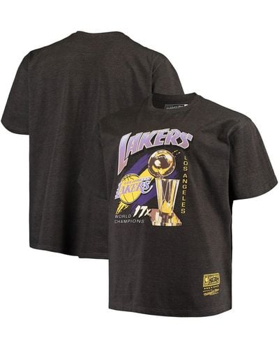 Mitchell & Ness Los Angeles Lakers Big And Tall 17x Trophy T-shirt - Gray