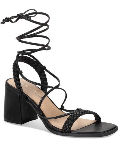 Sun & Stone Sun + Stone Gemmaa Lace-up Ankle-tie Dress Sandals - Black