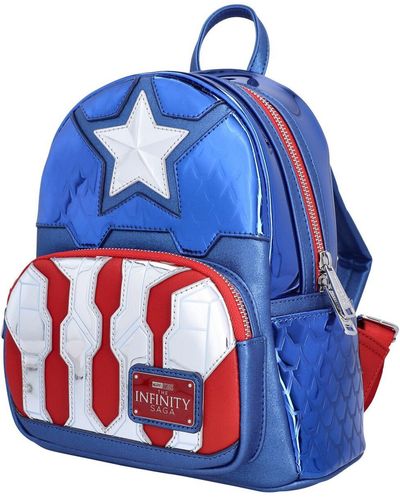 Loungefly Marvel Captain America Shine Cosplay Mini Backpack - Blue