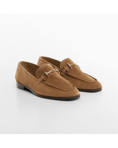 Mango Suede Leather Moccasins - Brown