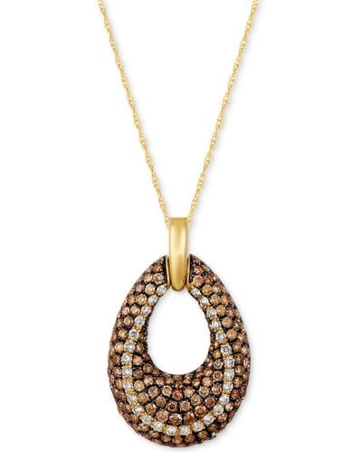 Le Vian Chocolatier Diamond Open Teardrop Pendant Necklace (1-9/10 Ct. T.w. - Metallic