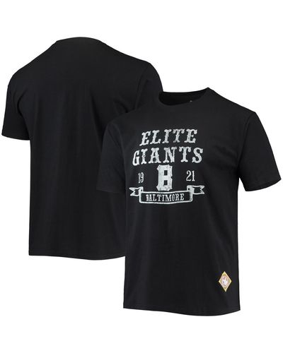 Stitches Baltimore Elite Giants Negro League Wordmark T-shirt - Black
