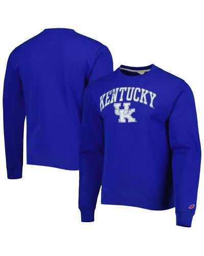 League Collegiate Wear Kentucky Wildcats 1965 Arch Essential Fleece Pullover Sweatshirt - Blue