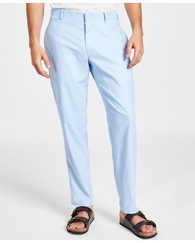 INC International Concepts Slim-fit Linen Blend Suit Pants - Blue