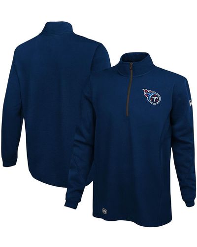 KTZ Tennessee Titans Combine Authentic Overcome Quarter-zip Sweatshirt - Blue