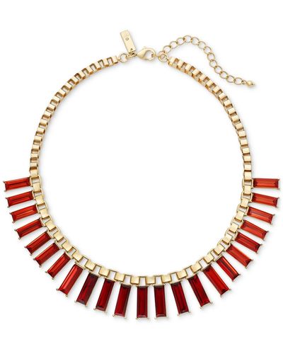 INC International Concepts Rectangular Crystal Necklace - Red
